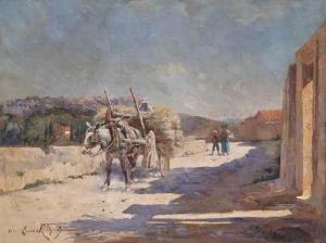 LUCAS ROBIQUET Marie Aimée 1864-1959,Chemin de Provence avec une charrette,Christie's GB 2015-03-30