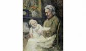 LUCE Maximilien 1858-1941,Grand-mère et petit enfant,1939,Couturier de nicolay FR 2000-06-21