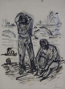LUCE Maximilien 1858-1941,Travailleurs près de la Seine,Bayeux Encheres FR 2024-04-01