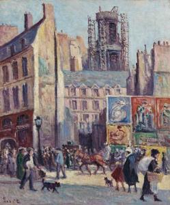 LUCE Maximilien 1858-1941,Vue de Paris, les affiches,1905,Christie's GB 2016-03-31