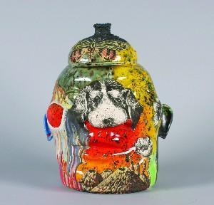 LUCERO Michael 1953,Face Jug with with Puppy,1997,Hindman US 2005-09-19