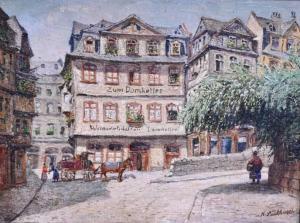 LUCKHARDT Karl 1886-1970,cobble street scene,Nadeau US 2022-02-26