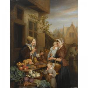 LUCKX Frans Josef 1802-1849,AT THE VEGETABLE MARKET,1843,Sotheby's GB 2007-10-16