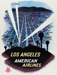 LUDEKENS Fred 1900-1982,LOS ANGELES / AMERICAN AIRLINES,1950,Swann Galleries US 2020-08-27
