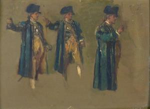 LUDWIG Henri Louis 1856-1925,3 Studies of Soldiers,Burchard US 2018-07-22