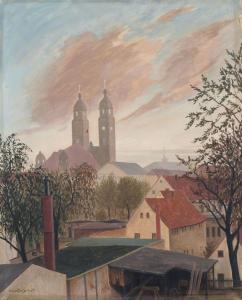 Ludwig Herbert 1901,Blick ueber die Daecher von Dresden-St,1935,Schmidt Kunstauktionen Dresden 2017-12-09
