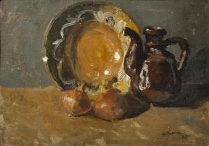 LUDWIG Püschel 1905-1967,Still Life with Onions,1921,Palais Dorotheum AT 2014-09-20