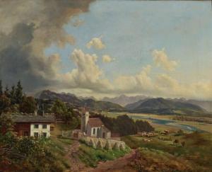 LUEGER Michael 1804-1883,View of St. Margarethen and the Inntal Valley,1874,Neumeister DE 2020-05-06