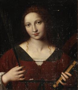 LUINI Bernardino 1480-1532,Catherina of Alexandria,19th century,Bruun Rasmussen DK 2023-08-28