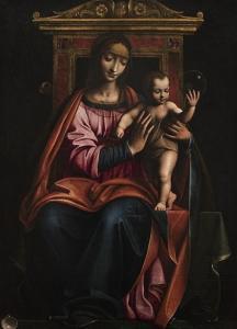 LUINI Bernardino 1480-1532,Madonna in trono con Bambino,1532,Bloomsbury Roma IT 2010-11-23