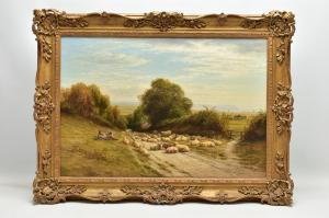 LUKER Sr. William 1828-1905,A shepherd with his flock resting in a sunken la,1875,Richard Winterton 2023-02-15
