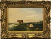 LUKER Sr. William,Cattle resting on the Bank of a River,19th Century,Tooveys Auction 2009-12-01
