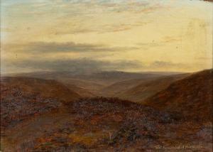 LUKER Sr. William 1828-1905,Goathland, moorland landscape,1891,Rogers Jones & Co GB 2024-04-10