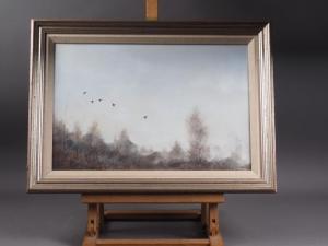 LUKKIEN T,landscape with flying birds,Jones and Jacob GB 2022-11-09
