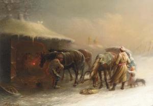 LUKOVSKII V 1800-1800,Forge in Winter,Christie's GB 2002-11-26