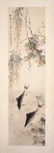 LUMING TANG 1804-1874,Branches en fleurs et poisons,Cornette de Saint Cyr FR 2020-10-15