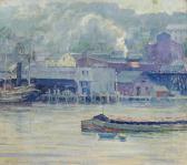 LUMIS Harriet Randall 1870-1953,A Wet Day, Gloucester,John Moran Auctioneers US 2019-11-03
