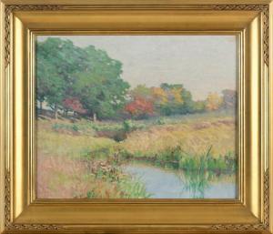 LUMIS Harriet Randall 1870-1953,Impressionist meadow landscape,Eldred's US 2023-07-28