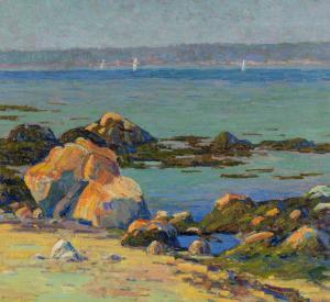 LUMIS Harriet Randall 1870-1953,Seashore with Boats,Hindman US 2023-05-19