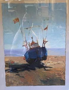 LUMLEY Alexandra 1958-1987,A boat at low tide,Charterhouse GB 2021-10-07