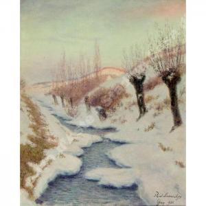 LUMNITZER Paul 1861-1942,Primo sole sulla neve,1930,Stadion IT 2020-09-14