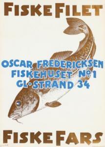 LUND Aage 1892-1972,Three posters from Oscar Fredericksen Fiskehuset,Bruun Rasmussen DK 2022-07-05