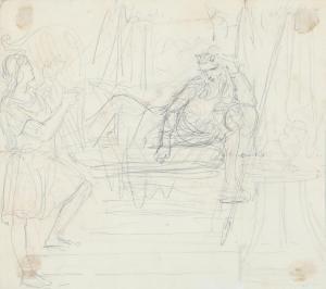 LUND Johan Ludvig G,Study for \“Kong Saul kaster spydet efter David\”.,Bruun Rasmussen 2023-01-09