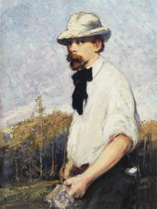 LUNDBERG August 1882-1946,Self-Portrait,1917,Hindman US 2014-05-16