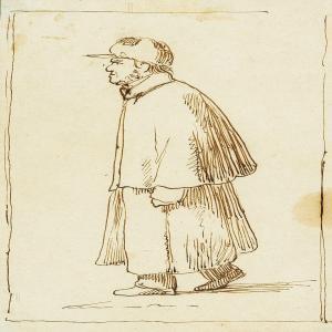 LUNDBYE Johan Thomas,A caricature portrait of an older gentleman wearin,Bruun Rasmussen 2013-09-17