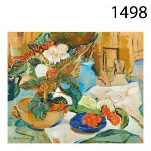 LUNDE Alfhild 1899-1942,Bodegón de flores y frutas,1940,Lamas Bolaño ES 2014-03-19