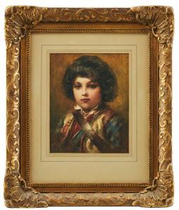 LUNDGREN Egron Sillif 1815-1875,Porträtt av gosse,Uppsala Auction SE 2023-08-15
