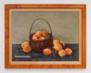 LUNDGREN Eric 1906-1971,Still-Life of Peaches in a Basket,1965,Rachel Davis US 2023-09-30