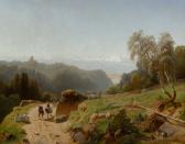 LUNDGREN Johan Erik 1822-1895,Figures on a Track in an Alpine Landscape,William Doyle US 2023-05-24