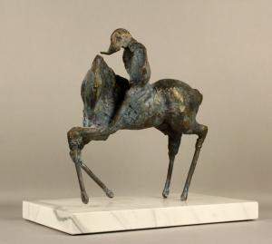 LUNINI SUSANNA 1955-2011,''CAVALLO CON CAVALIERE''.,Viscontea Casa d'Aste IT 2010-11-11