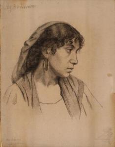 LUNN Agnes 1850-1941,Study of a young woman,1880,Bruun Rasmussen DK 2021-01-25