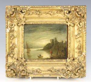 LUNY Thomas,a moonlit river landscape with figures, boat and d,19th Century,Denhams 2018-01-03