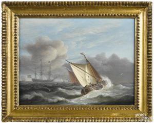 LUNY Thomas 1759-1837,Seascape,1823,Pook & Pook US 2015-10-31