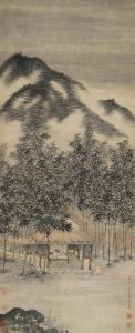 Luo Ping 1733-1799,Drunken Zhong Kui in A Bamboo Pavilion,Bonhams GB 2018-03-19