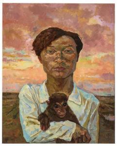 LUO QING Luo Ch'ing 1948,Man Carrying a Monkey,2001,Los Angeles Modern Auctions US 2018-11-18