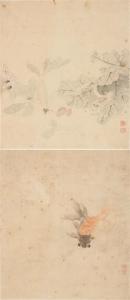 LUO WENG 1790-1849,Goldfish and Silkworm,Bonhams GB 2020-12-02