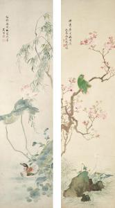 LUO WENG 1790-1849,Lotus and Duck; Blossom and Parrot,2021,Sotheby's GB 2022-08-09