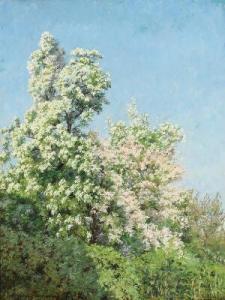 LUPLAU Marie 1848-1925,Blomstrende Frugttræer. Eftermiddag,1904,Bruun Rasmussen DK 2022-08-01