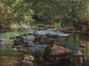 LUPLAU Marie 1848-1925,Forest view from Sæby with a running stream,1890,Bruun Rasmussen 2024-03-11