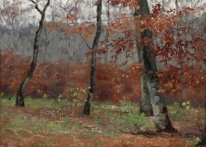 LUPLAU Marie 1848-1925,View from a beech forest on an autumn day,1887,Bruun Rasmussen DK 2025-05-12