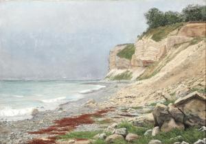 LUPLAU Marie 1848-1925,View of the coast of Højrup, in Stevns,1889,Bruun Rasmussen DK 2025-04-03