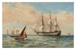 LUSCOMBE Henry A 1820-1868,Portrait of the H.M.S. Vincent,Eldred's US 2023-03-01