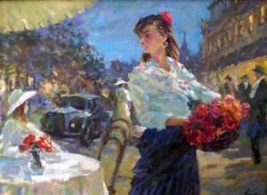 LUSENKO Yuri 1900,The Flower Seller,Lots Road Auctions GB 2007-03-18