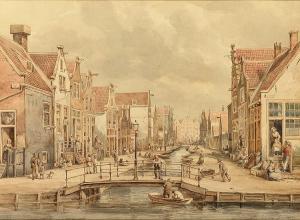 LUTGERS Petrus Josephus 1808-1874,Stadsgezicht Amsterdam,Zeeuws NL 2015-12-09