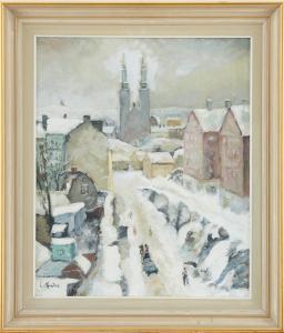 LUTHANDER Carl 1879-1967,Vinter i staden,Uppsala Auction SE 2023-01-17