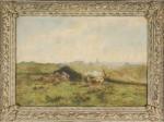 LUTSCHER Fernand 1843-1923,Troupeau de vaches, au fond la vi,Pais de Loire SARL - Courtois-Chauvire 2009-03-29